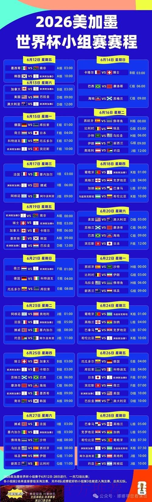 2026世界杯完整赛程一览观看指南实时查看 2026世界杯完整赛程一览观看指南实时查看